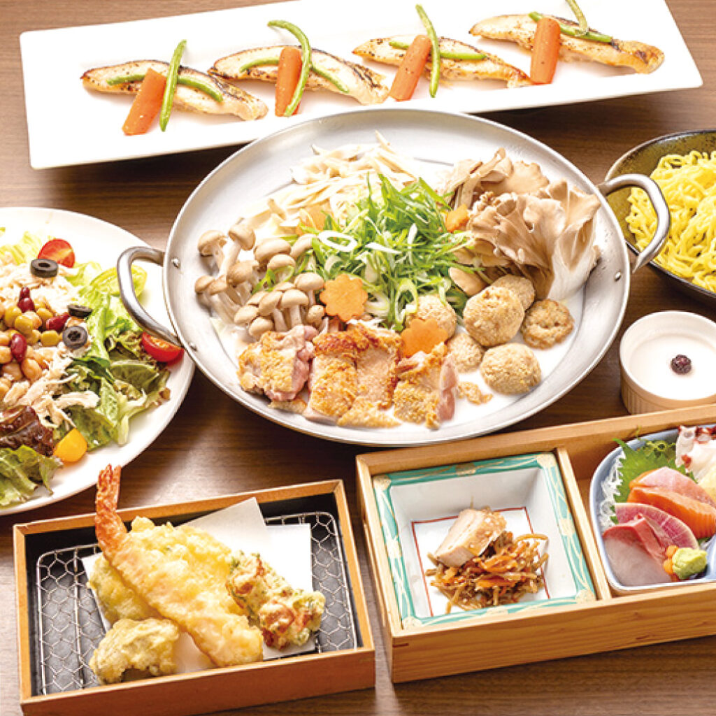 新宴会大全　料理とその演出 海鮮家 魚政】10月限定！魚政名物天ぷらとお刺身が食べられる 道産鶏鍋